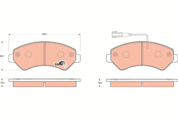 Brake Pad Set, disc brake TRW Braking 