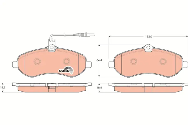Brake Pad Set, disc brake TRW Braking 