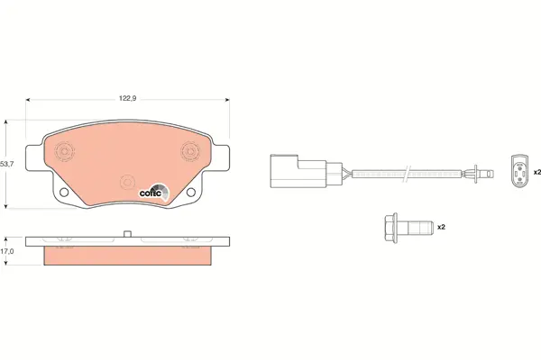 Brake Pad Set, disc brake TRW Braking 