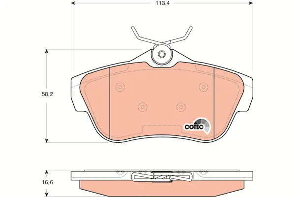 Brake Pad Set, disc brake TRW Braking 