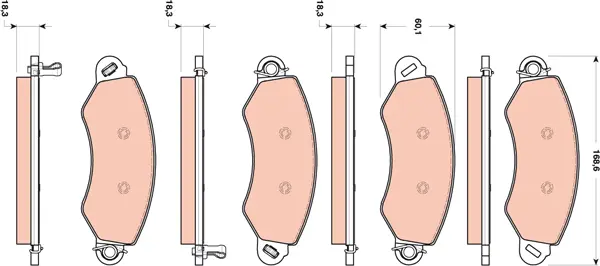 Brake Pad Set, disc brake TRW Braking 