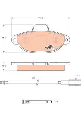 Brake Pad Set, disc brake TRW Braking 
