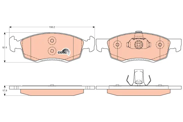 Brake Pad Set, disc brake TRW Braking 