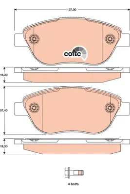 Brake Pad Set, disc brake TRW Braking 