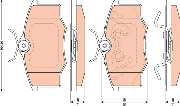 Brake Pad Set, disc brake TRW Braking 