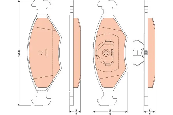 Brake Pad Set, disc brake TRW Braking 