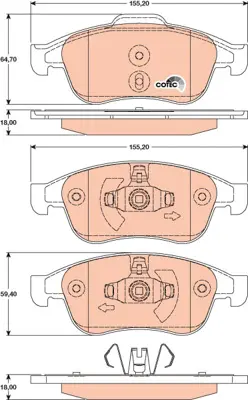 Brake Pad Set, disc brake TRW Braking 