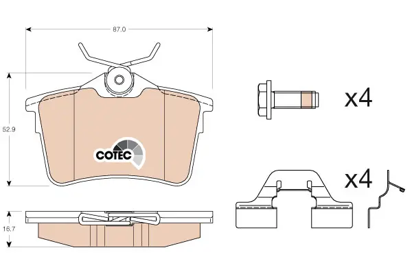 Brake Pad Set, disc brake TRW Braking 
