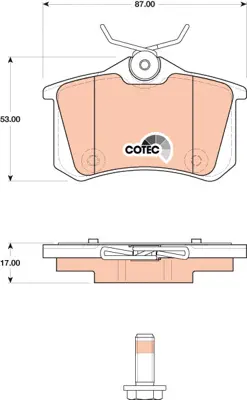 Brake Pad Set, disc brake TRW Braking 