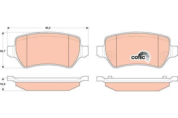 Brake Pad Set, disc brake TRW Braking 