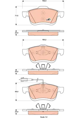 Brake Pad Set, disc brake TRW Braking 