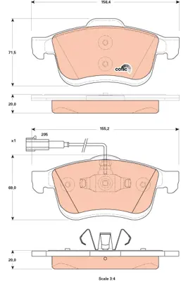 Brake Pad Set, disc brake TRW Braking 