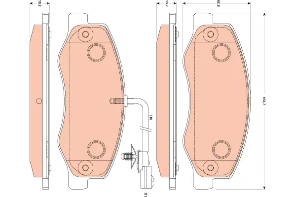 Brake Pad Set, disc brake TRW Braking 