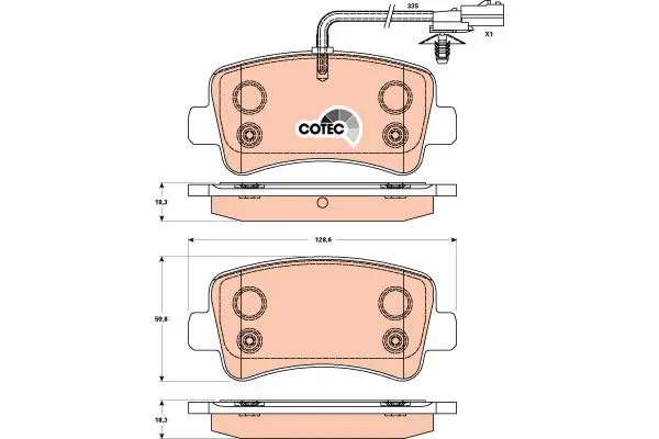 Brake Pad Set, disc brake TRW Braking 