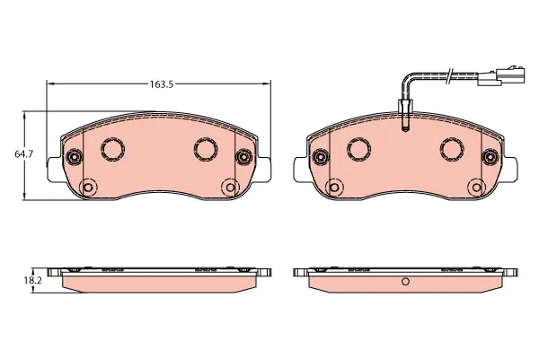Brake Pad Set, disc brake TRW Braking 