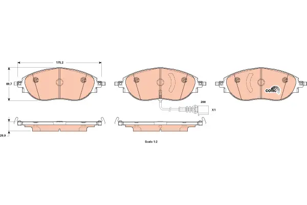 Brake Pad Set, disc brake TRW Braking 