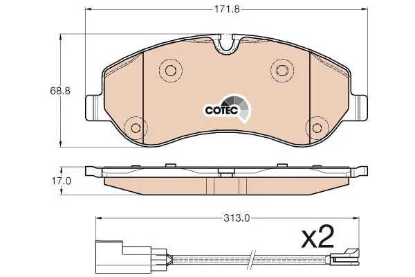 Brake Pad Set, disc brake TRW Braking 