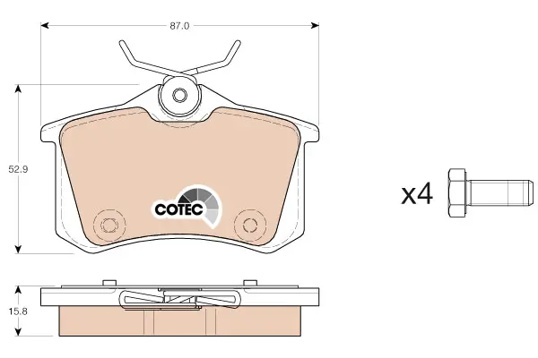 Brake Pad Set, disc brake TRW Braking 