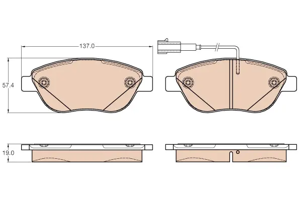 Brake Pad Set, disc brake TRW Braking 