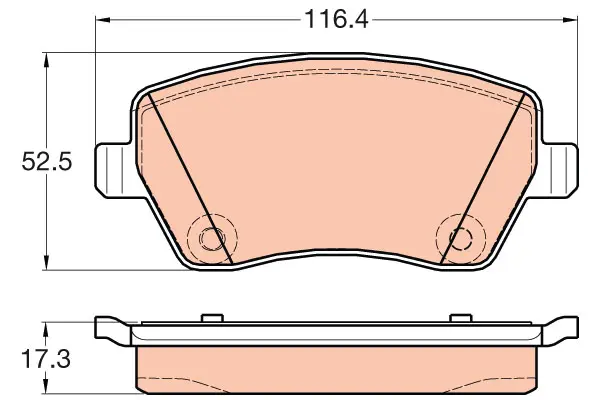 Brake Pad Set, disc brake TRW Braking 