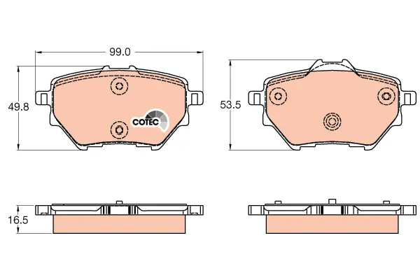 Brake Pad Set, disc brake TRW Braking 
