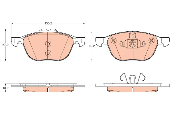 Brake Pad Set, disc brake TRW Braking 