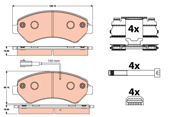 Brake Pad Set, disc brake TRW Braking 