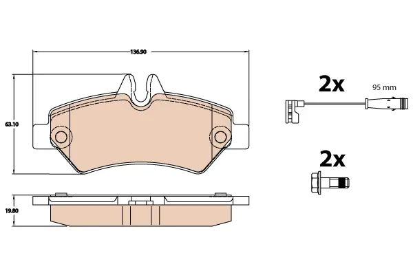 Brake Pad Set, disc brake TRW Braking 