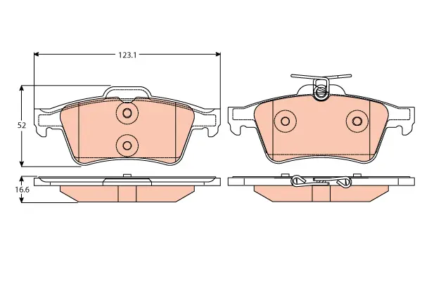Brake Pad Set, disc brake TRW Braking 