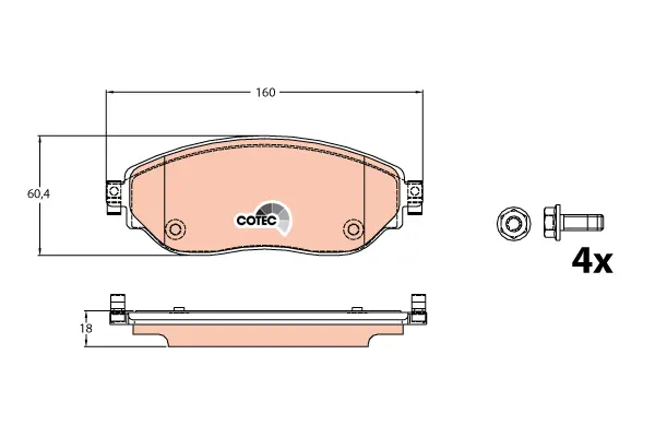 Brake Pad Set, disc brake TRW Braking 