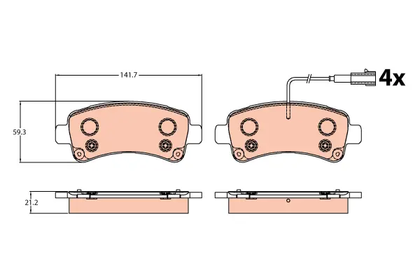 Brake Pad Set, disc brake TRW Braking 