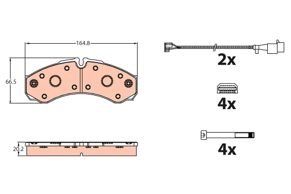 Brake Pad Set, disc brake TRW Braking 
