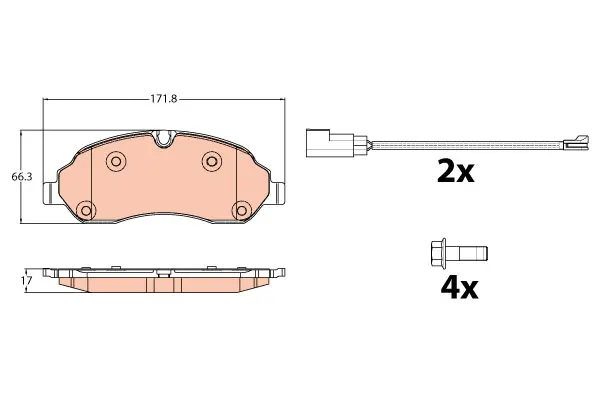 Brake Pad Set, disc brake TRW Braking 