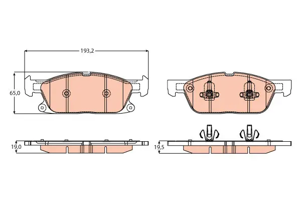Brake Pad Set, disc brake TRW Braking 