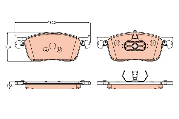 Brake Pad Set, disc brake TRW Braking 