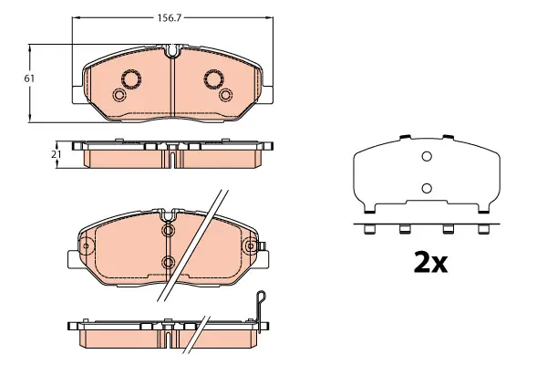 Brake Pad Set, disc brake TRW Braking 