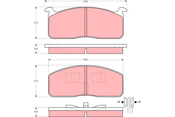 Brake Pad Set, disc brake TRW Braking 