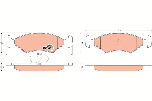 Brake Pad Set, disc brake TRW Braking 