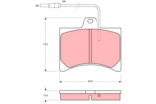 Brake Pad Set, disc brake TRW Braking 