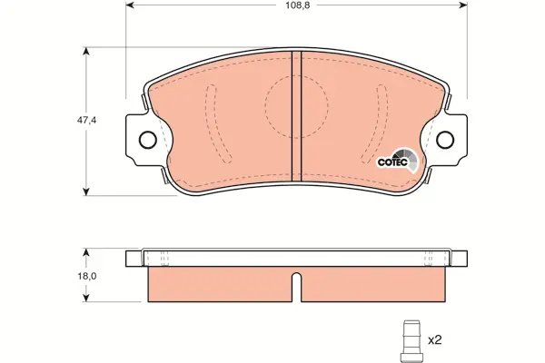 Brake Pad Set, disc brake TRW Braking 