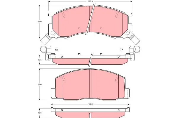 Brake Pad Set, disc brake TRW Braking 