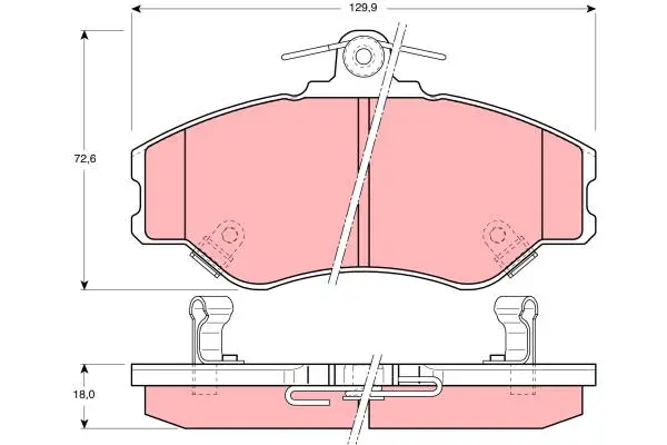 Brake Pad Set, disc brake TRW Braking 