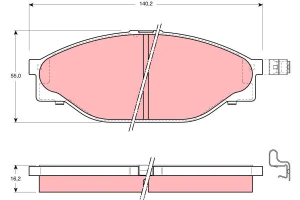 Brake Pad Set, disc brake TRW Braking 