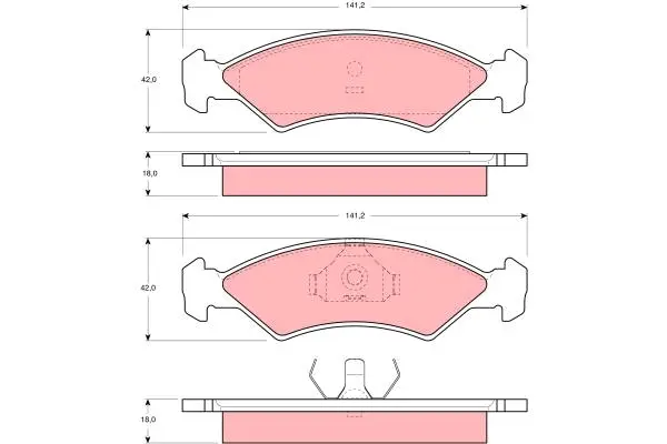 Brake Pad Set, disc brake TRW Braking 