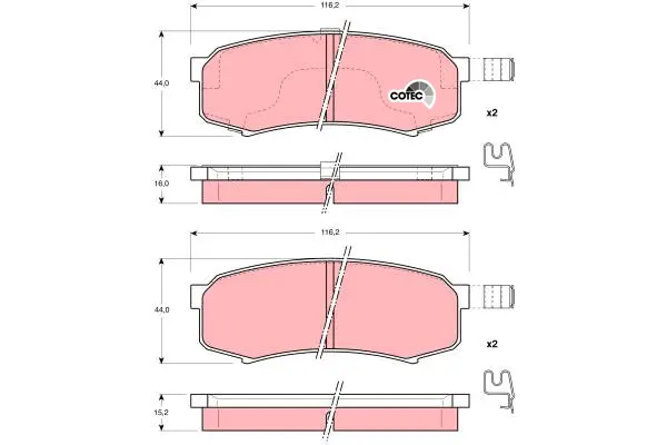 Brake Pad Set, disc brake TRW Braking 