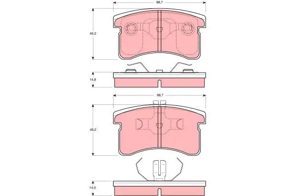 Brake Pad Set, disc brake TRW Braking 