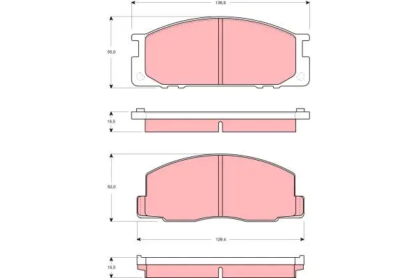 Brake Pad Set, disc brake TRW Braking 