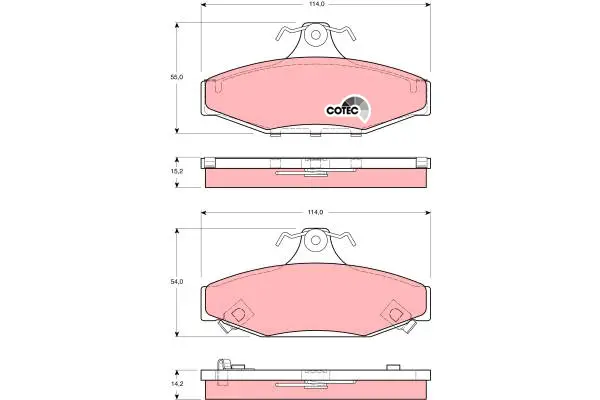 Brake Pad Set, disc brake TRW Braking 