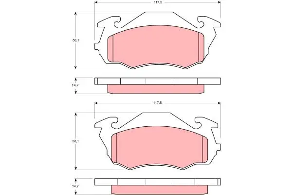 Brake Pad Set, disc brake TRW Braking 