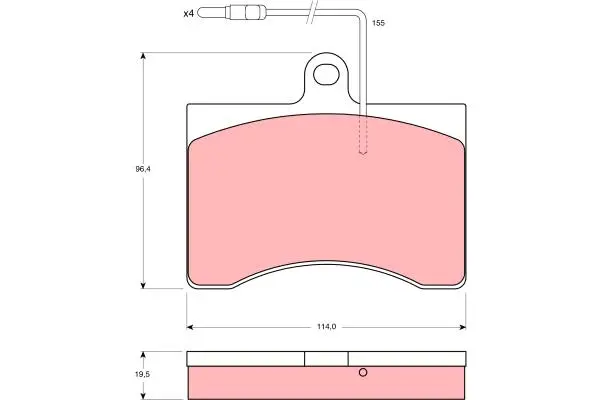 Brake Pad Set, disc brake TRW Braking 
